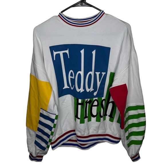 Sold Out Teddy Fresh Box Panel Sweatshirt Crewneck XS - Picture 1 of 4